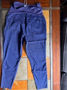 Halara large 7/8 navy mom pant pregnancy breathable pockets maternity BNWT